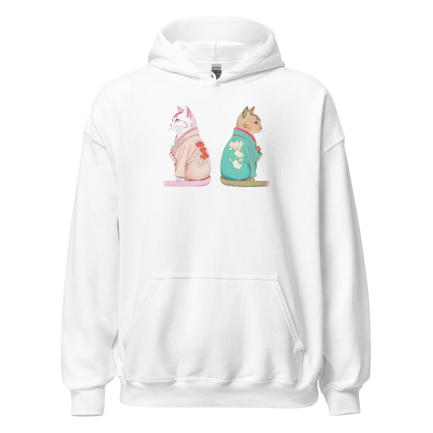 2 Cats with Kimono | Unisex Hoodie - Gorma & Friends