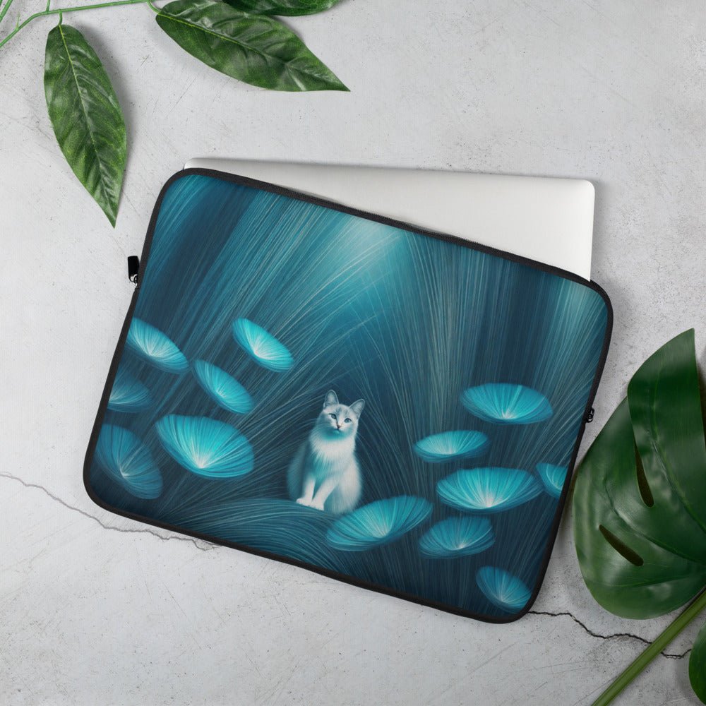Cat in Blue Garden | Laptop Sleeve | 13" & 15" - Gorma & Friends
