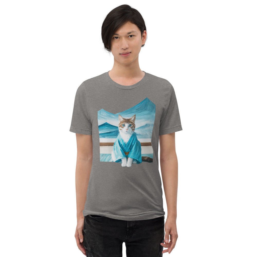 Cat in Kimono and Onsen 和服の猫 と 湯 | Unisex tri - blend t-shirt - Gorma & Friends