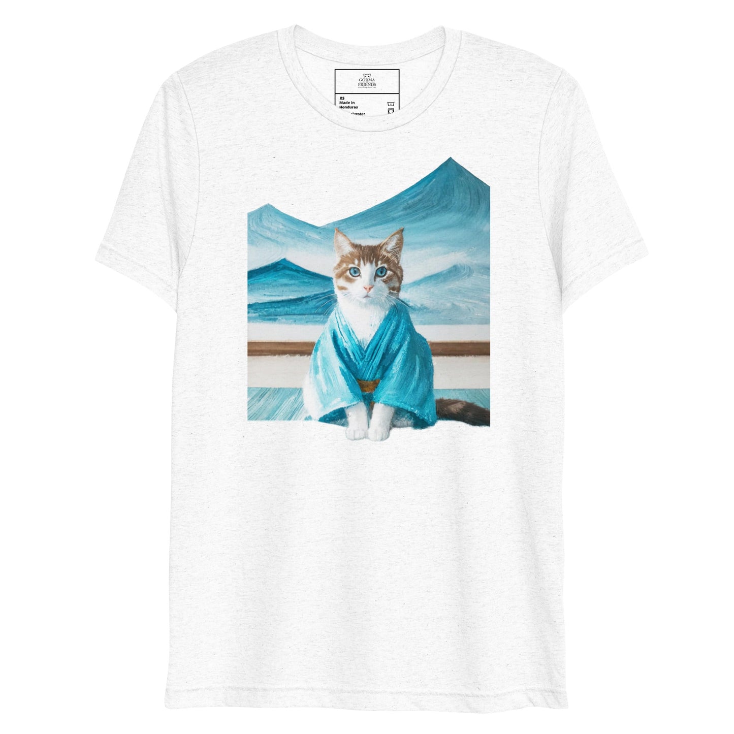 Cat in Kimono and Onsen 和服の猫 と 湯 | Unisex tri - blend t-shirt - Gorma & Friends