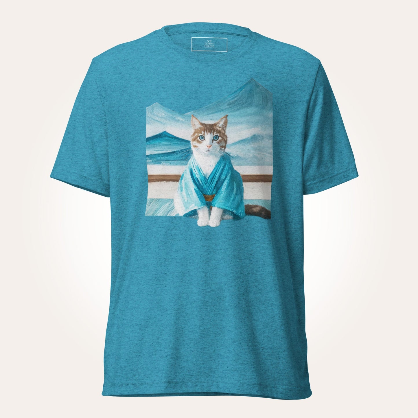 Cat in Kimono and Onsen 和服の猫 と 湯 | Unisex tri - blend t-shirt - Gorma & Friends