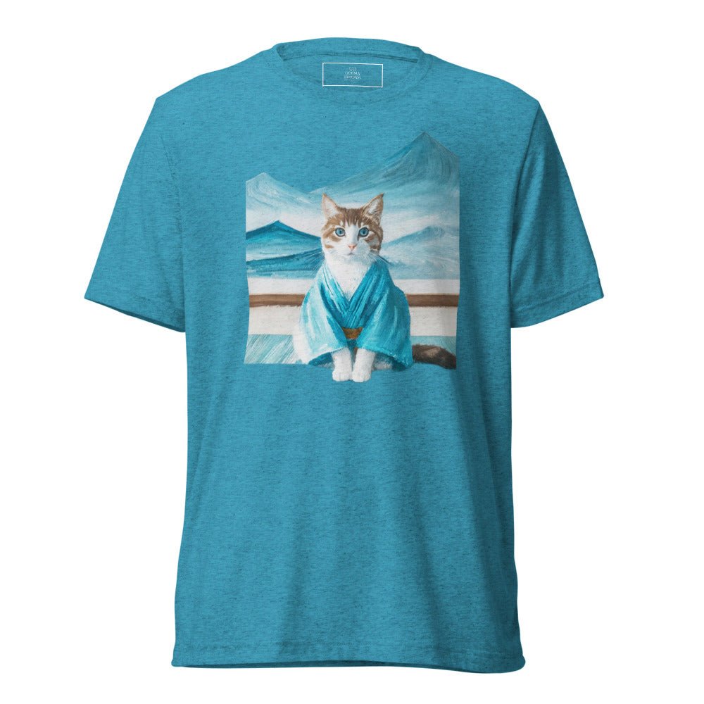 Cat in Kimono and Onsen 和服の猫 と 湯 | Unisex tri - blend t-shirt - Gorma & Friends