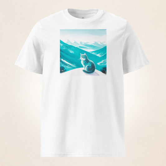 Cat on Winter Mountain | Unisex organic cotton t-shirt - Gorma & Friends