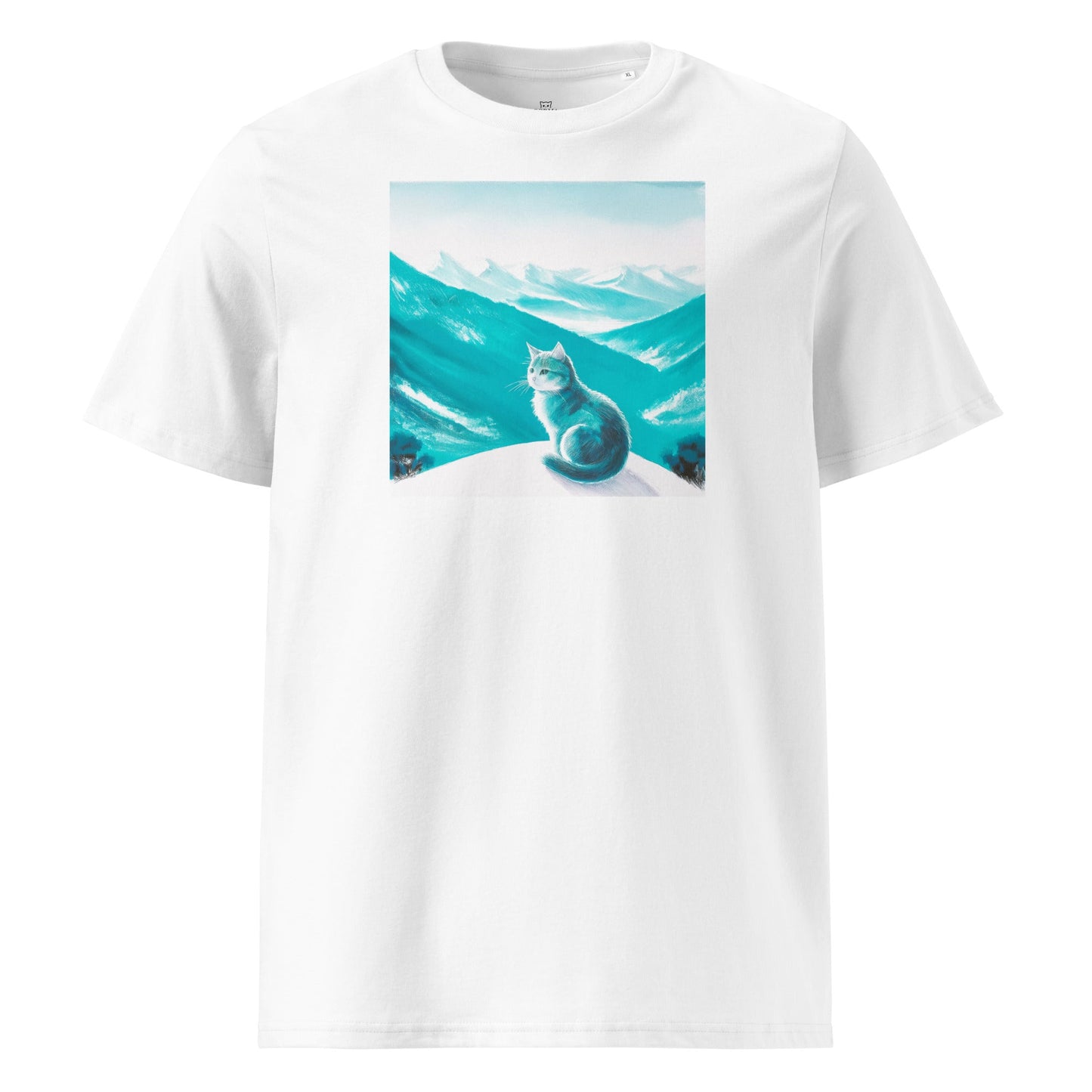 Cat on Winter Mountain | Unisex organic cotton t-shirt - Gorma & Friends