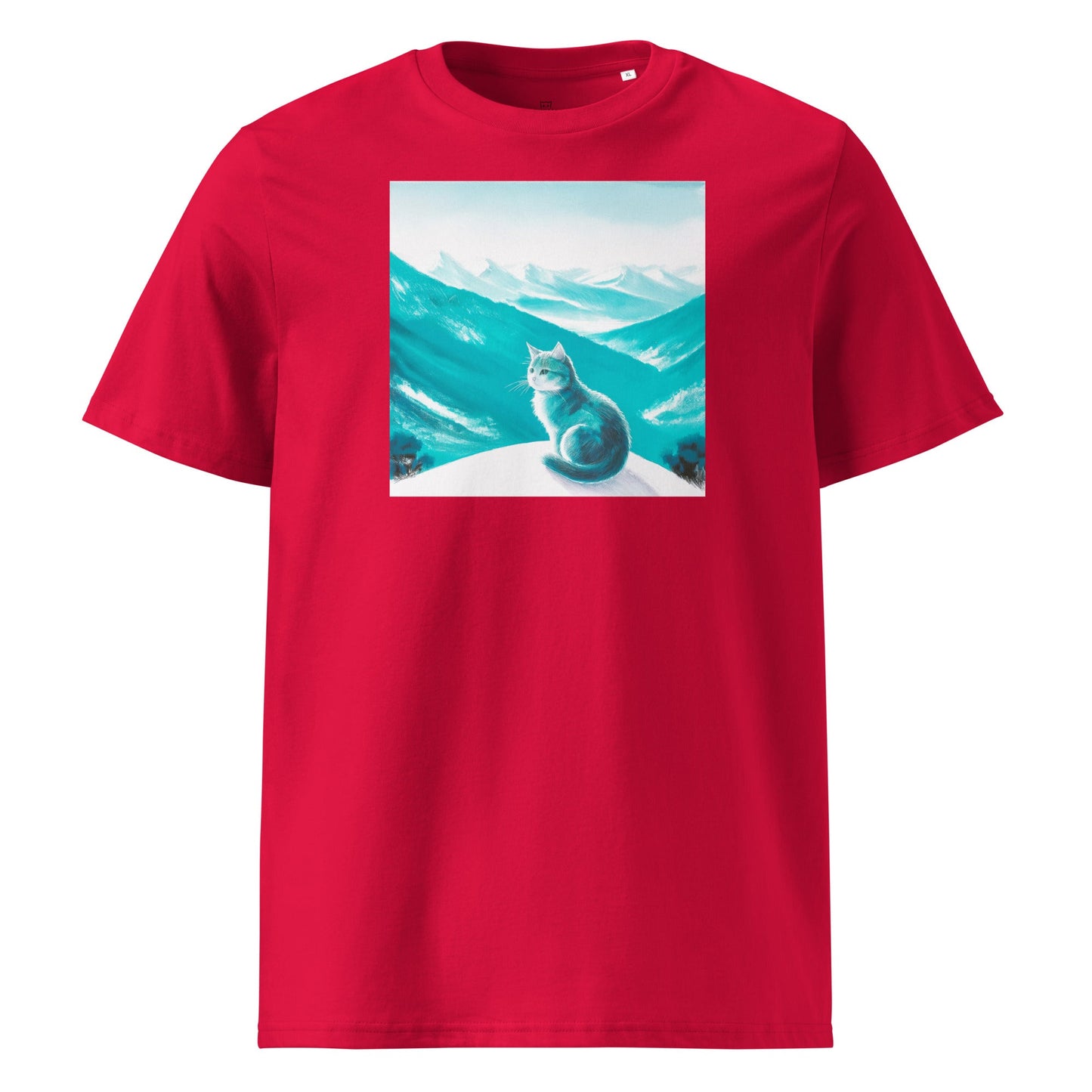 Cat on Winter Mountain | Unisex organic cotton t-shirt - Gorma & Friends