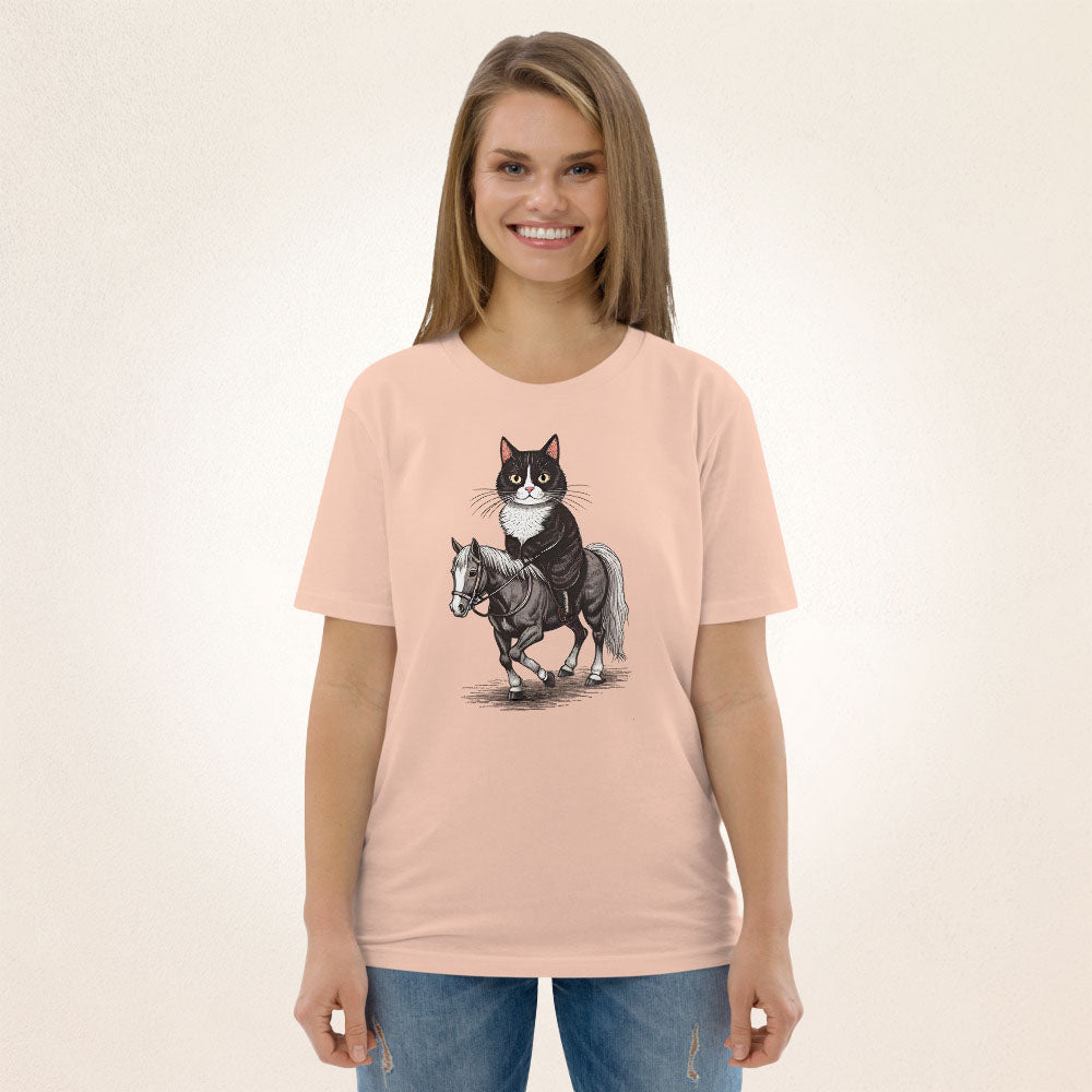 Cat Riding Horse | organic cotton t-shirt - Gorma & Friends