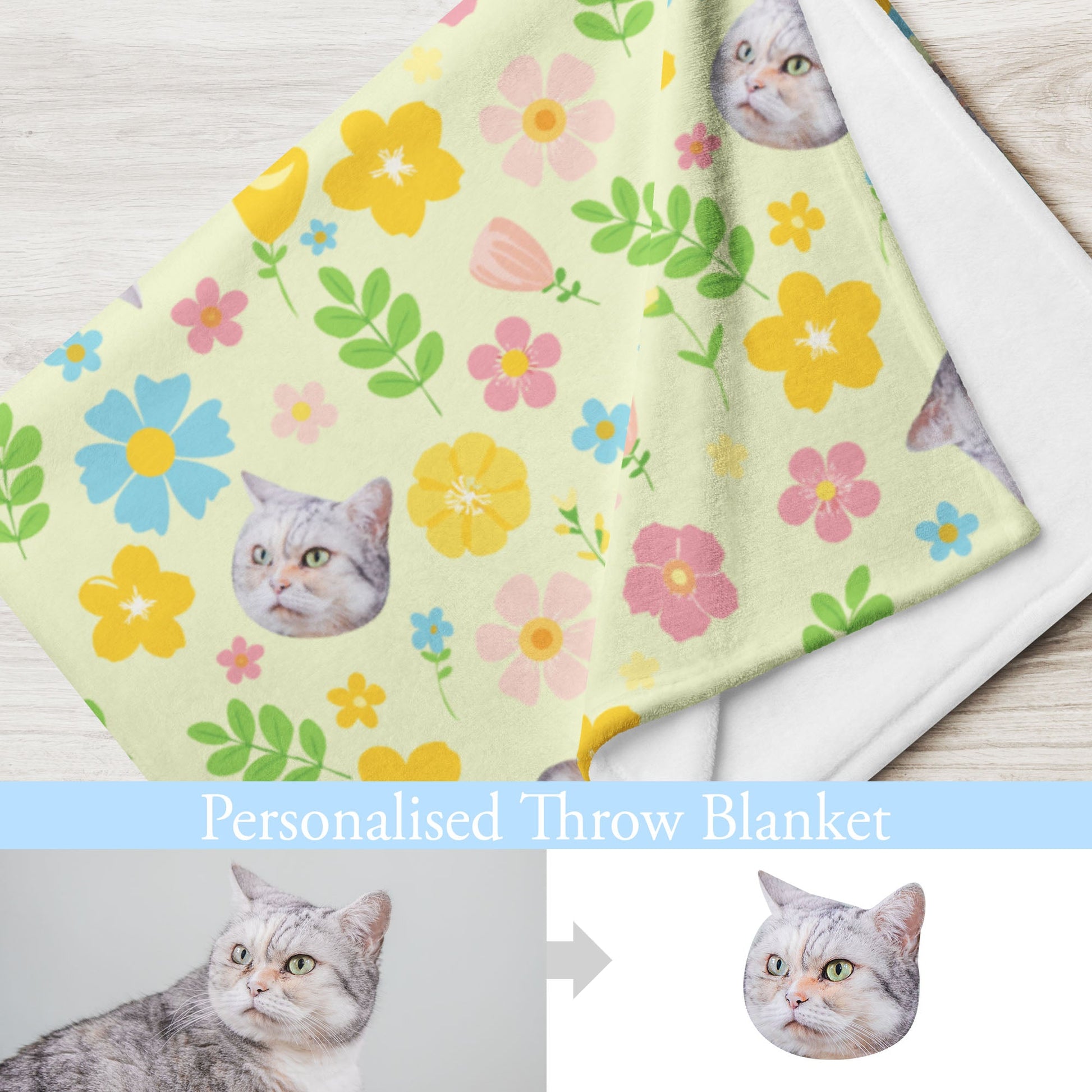 Furry Friend Blanket: Customized Pet Portrait - Spring Color | 個人化寵物毛氈(春色) - Gorma & Friends