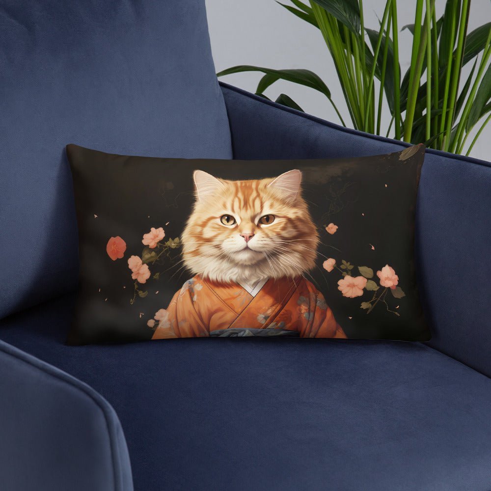 Ginger Cat in Kimono 和服の橘猫 | Pillow | Sofa Cushions - Gorma & Friends