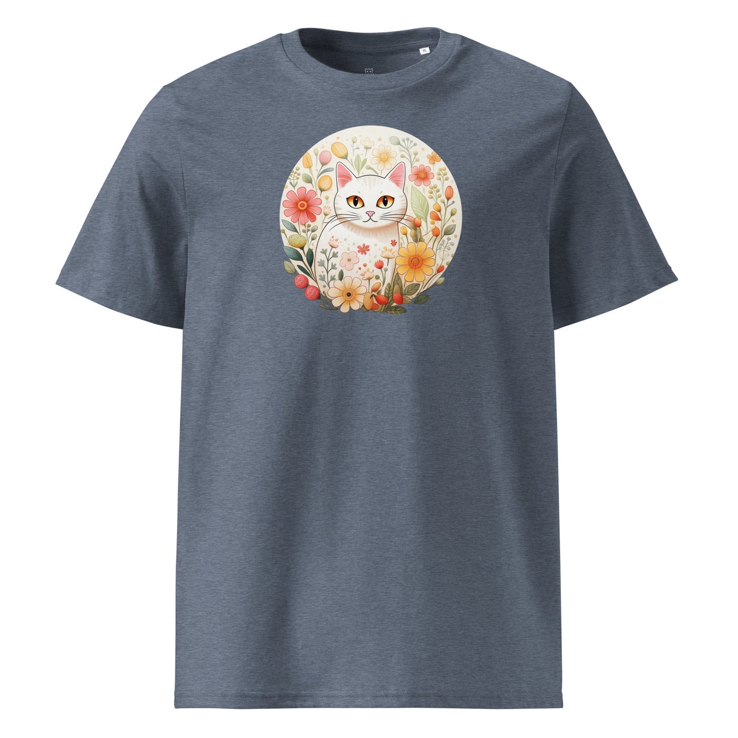 White Cat in Spring | organic cotton t-shirt - Gorma & Friends