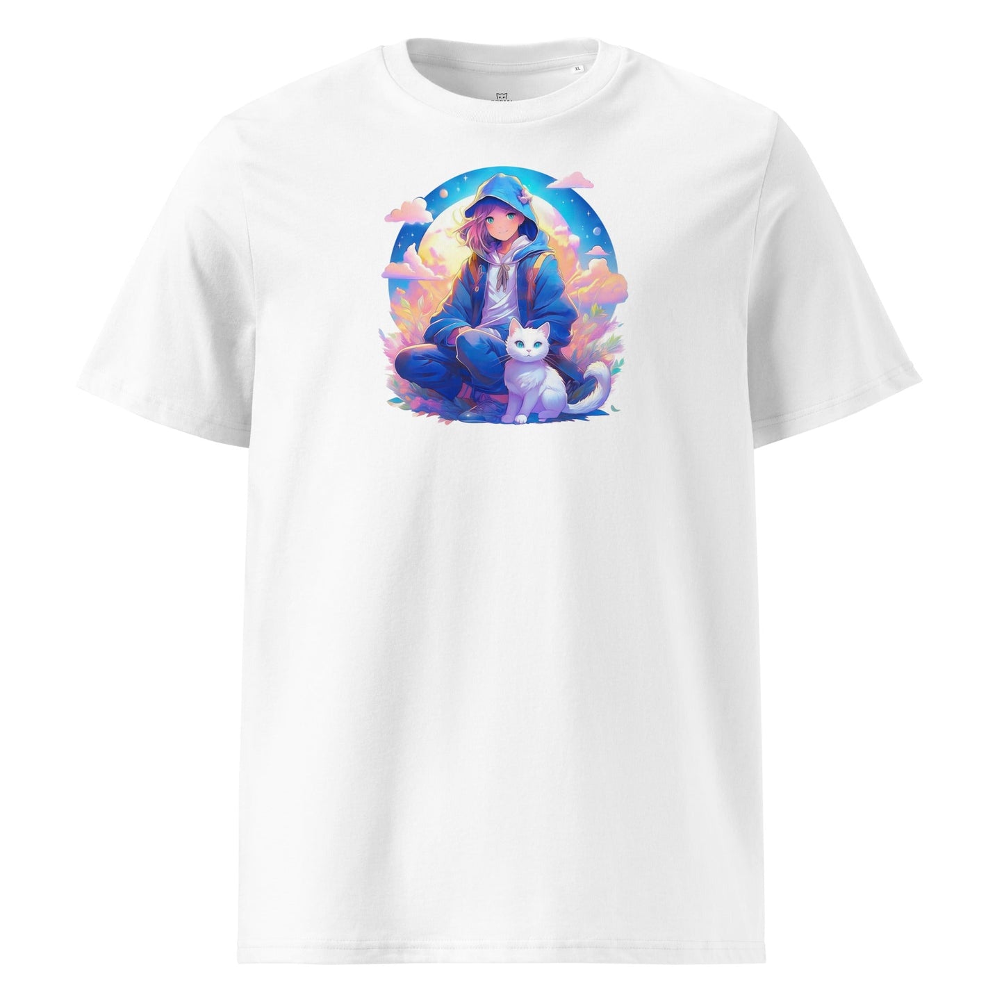 Young witch and White Cat | organic cotton t-shirt - Gorma & Friends