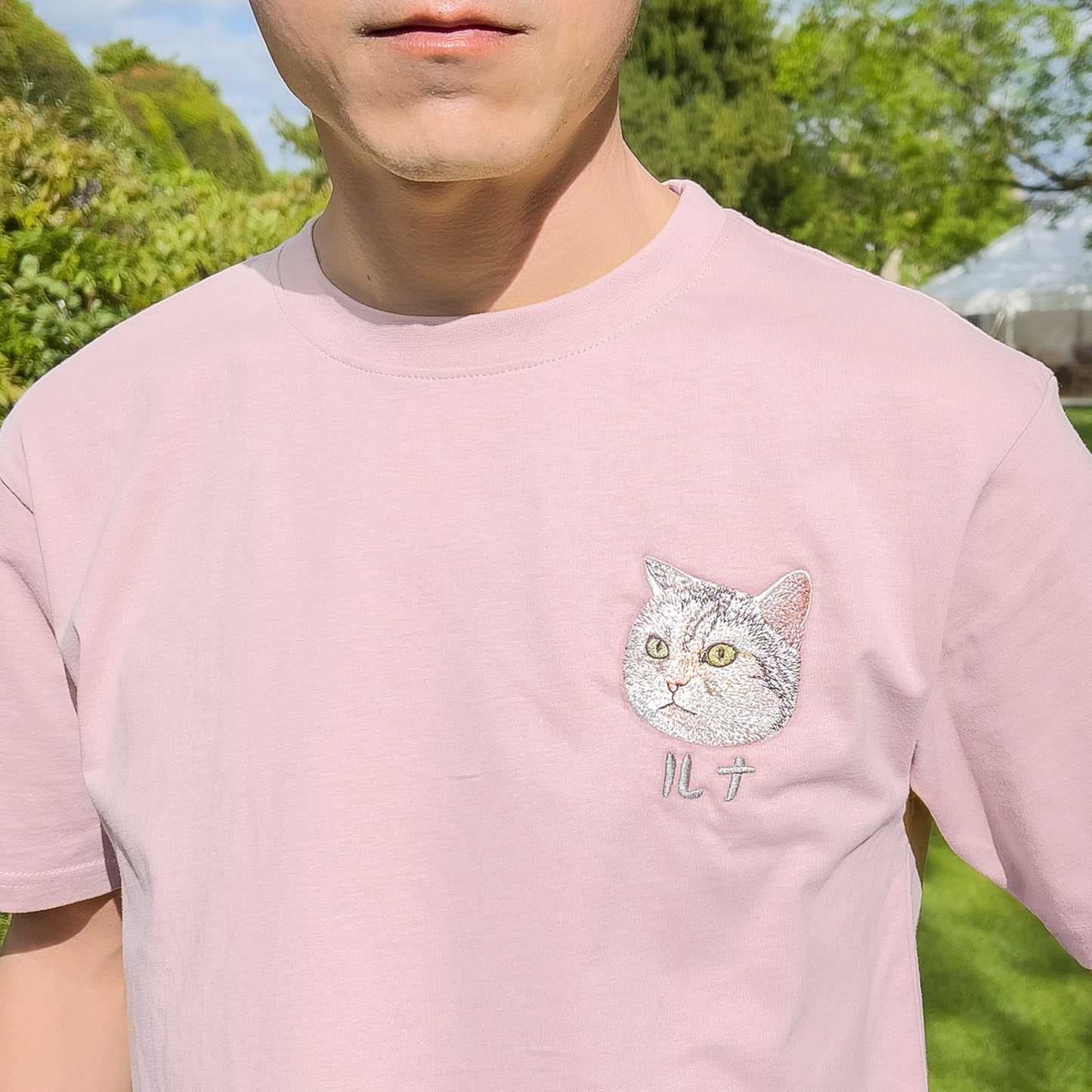 Personalised Embroidery Shirt with Cat & Japanese Katakana