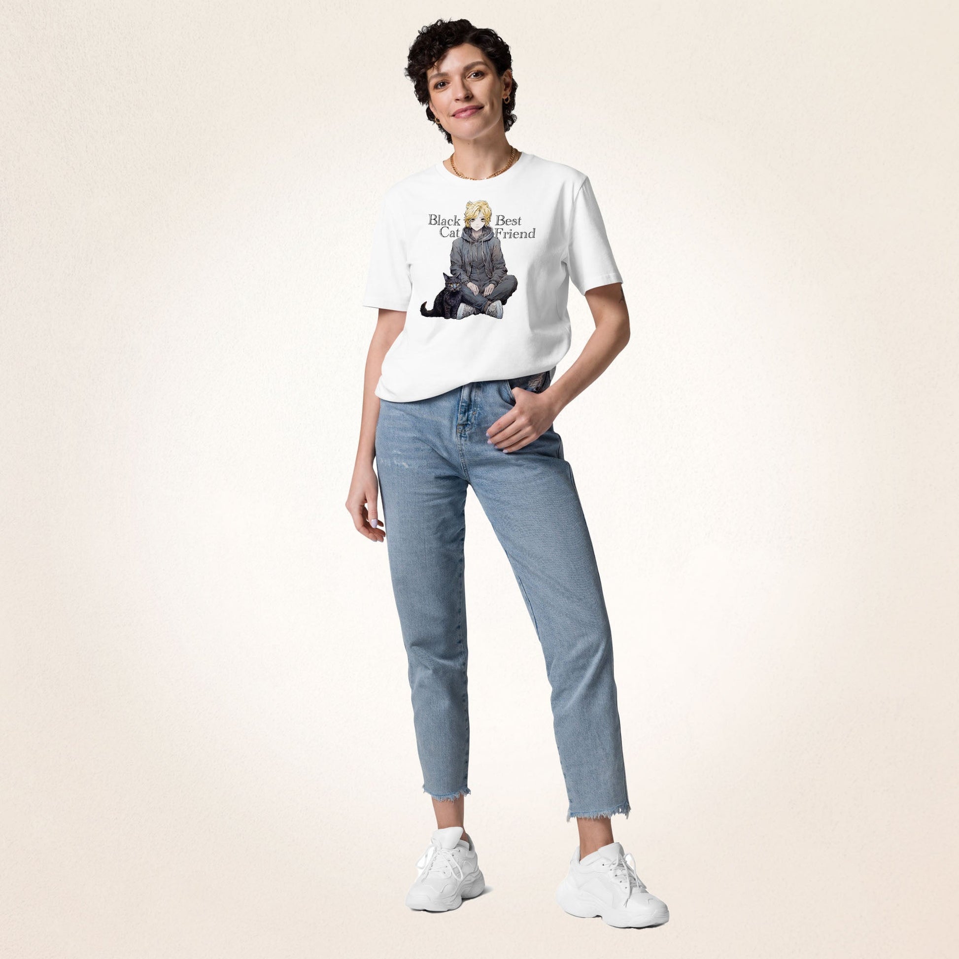 Black Cat Best Friend | organic cotton t-shirt - Gorma & Friends