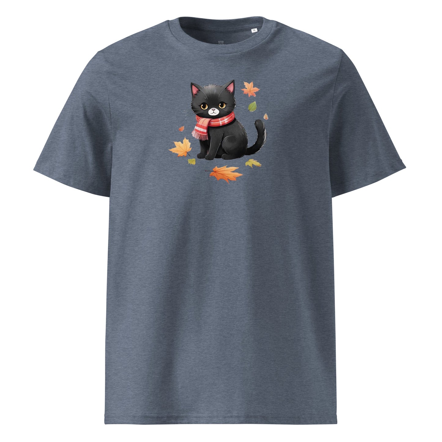 Black Cat in Scarf | organic cotton t-shirt - Gorma & Friends