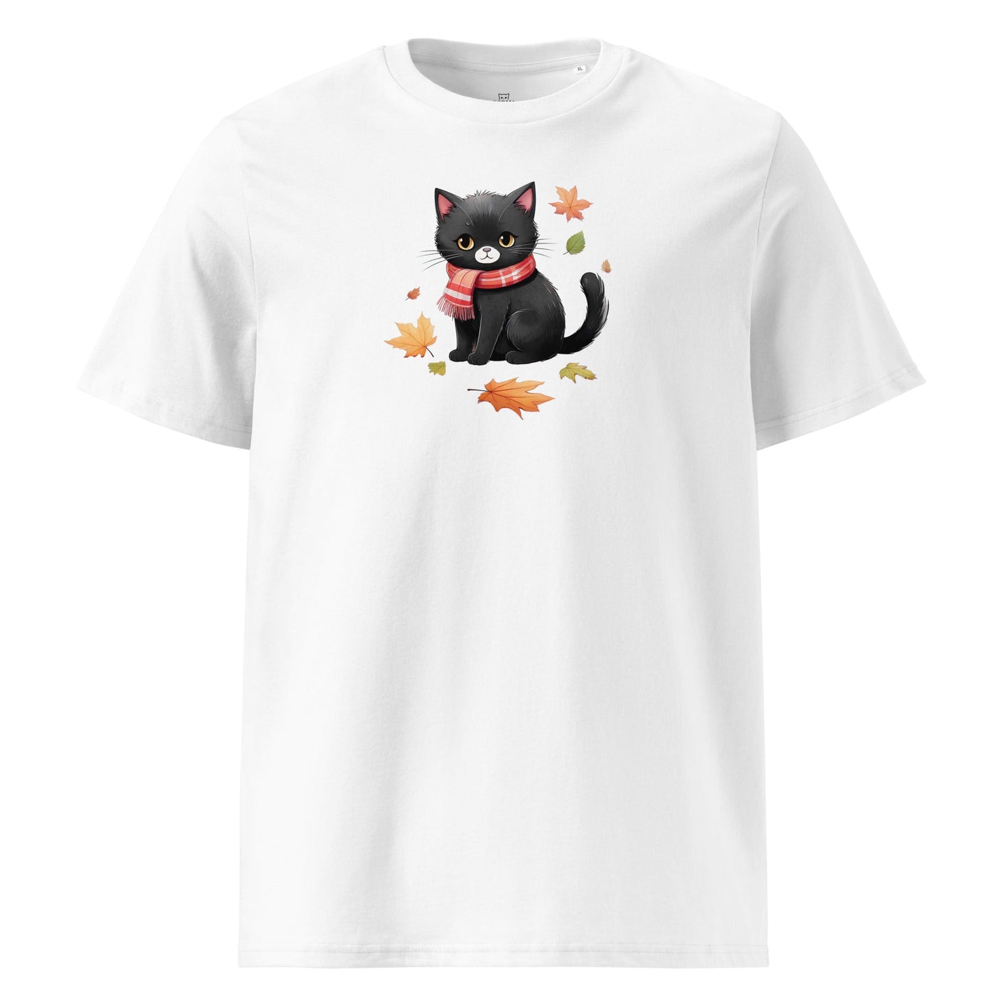 Black Cat in Scarf | organic cotton t-shirt - Gorma & Friends