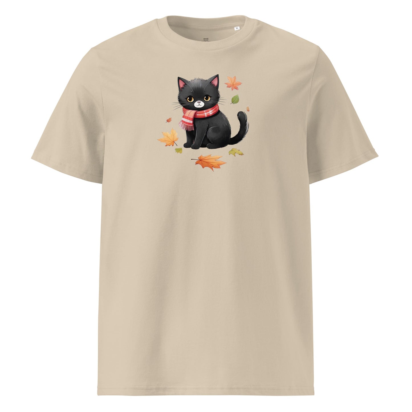 Black Cat in Scarf | organic cotton t-shirt - Gorma & Friends