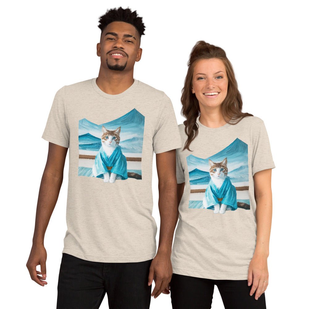 Cat in Kimono and Onsen 和服の猫 と 湯 | Unisex tri - blend t-shirt - Gorma & Friends
