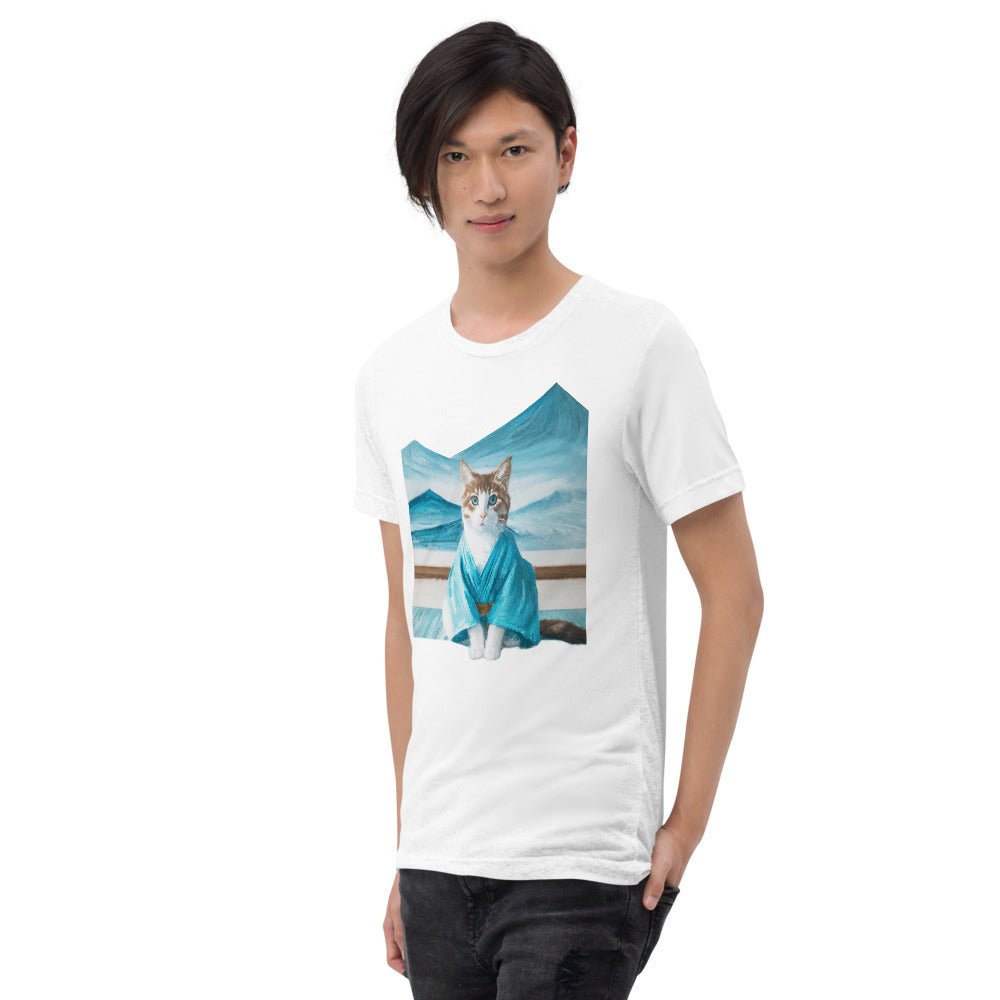 Cat in Kimono and Onsen 和服の猫 と 湯 | Unisex tri - blend t-shirt - Gorma & Friends