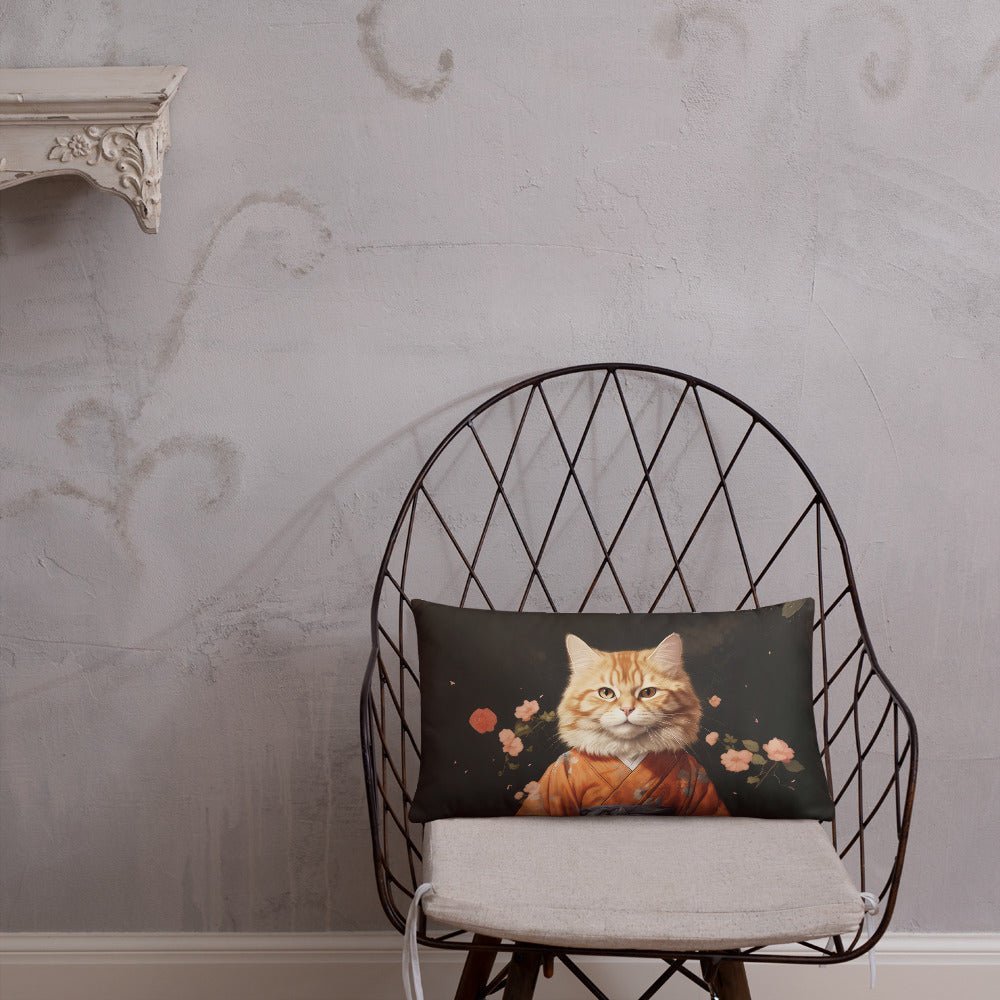 Ginger Cat in Kimono 和服の橘猫 | Pillow | Sofa Cushions - Gorma & Friends