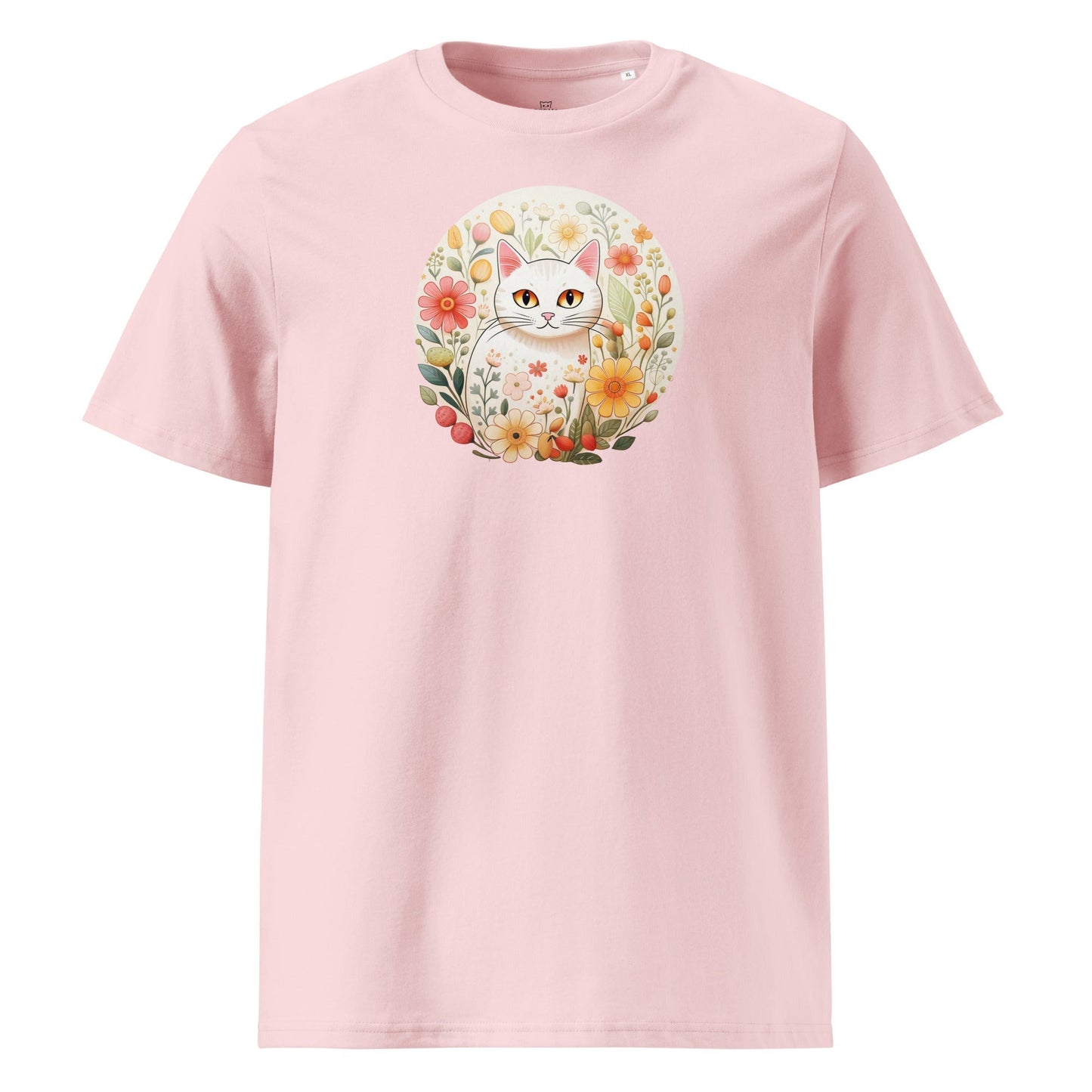 White Cat in Spring | organic cotton t-shirt - Gorma & Friends
