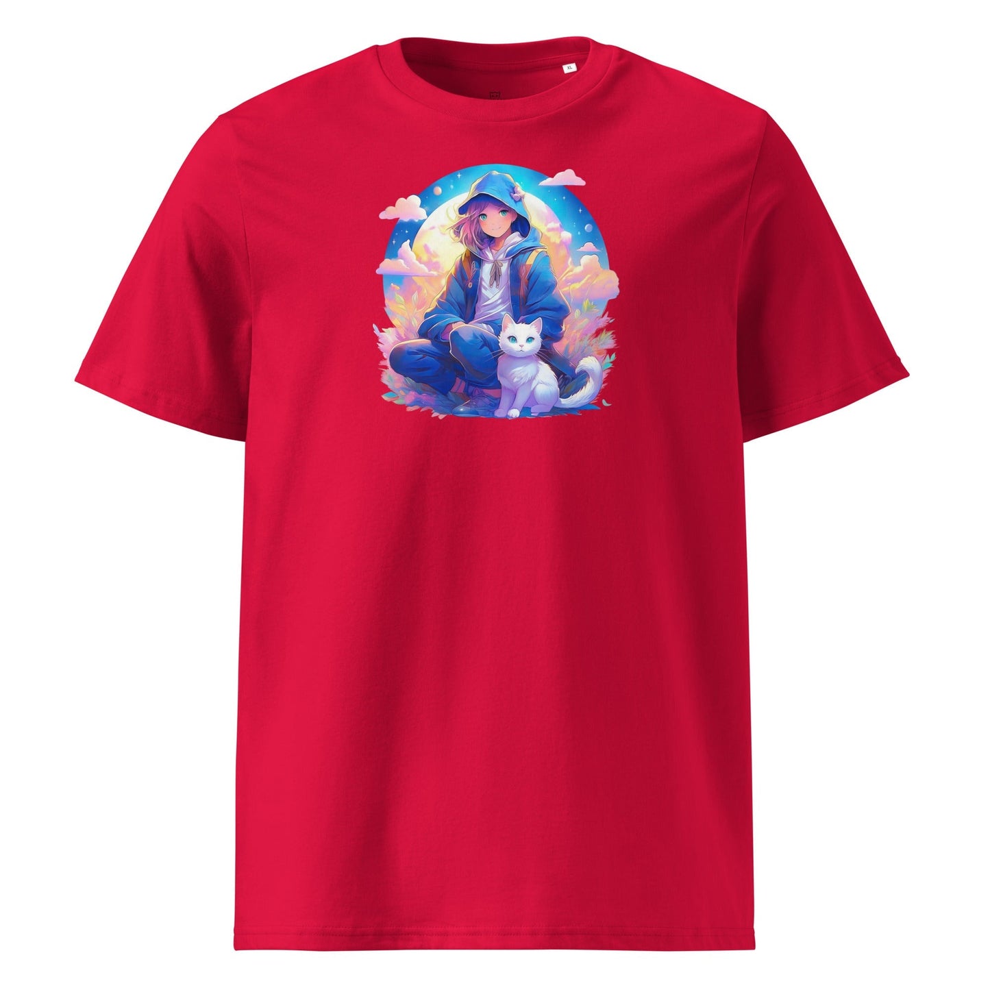 Young witch and White Cat | organic cotton t-shirt - Gorma & Friends